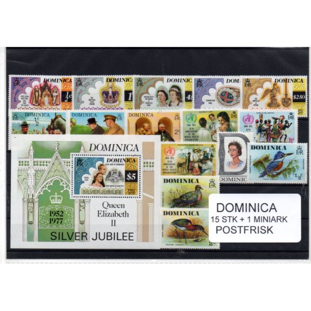 Dominica Samling - 15 Stk. + 1 Miniark - Postfrisk