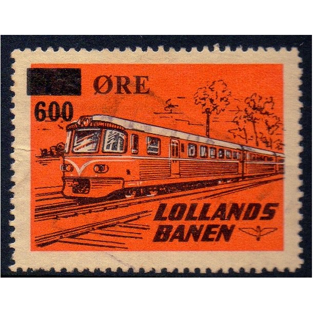Lollands Banen - Godsfrimrke - 175 re overstemplet til 600 re - Ustemplet