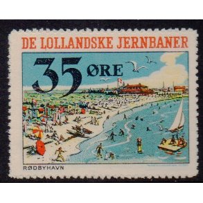 De Lollandske Jernbaner  - Godsfrimrke - 35 re - Ustemplet