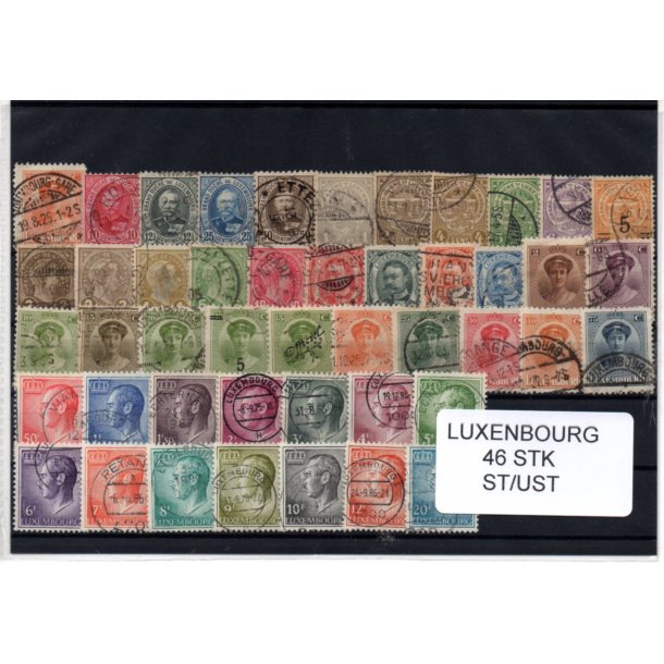 Luxembourg Samling - 46 Stk. Forskellige Stemplet/Ustemplet