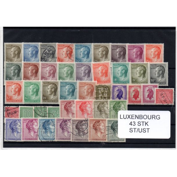 Luxembourg Samling - 43 Stk. Forskellige Stemplet/Ustemplet