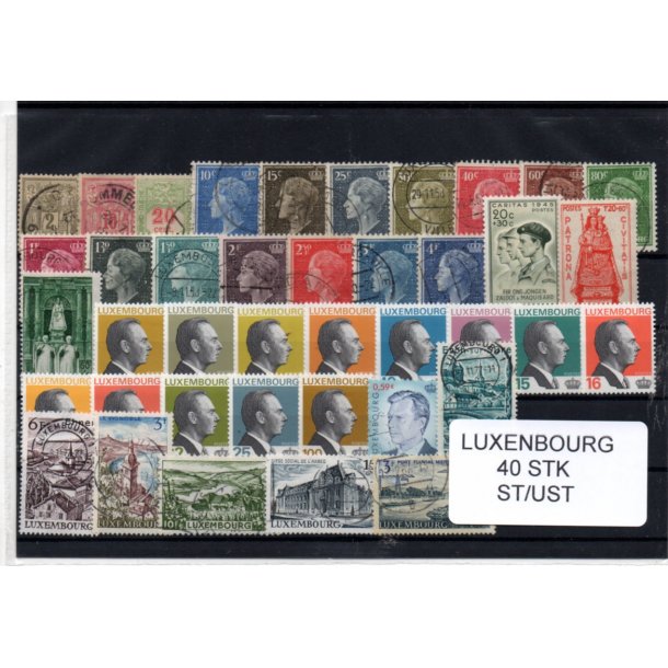 Luxembourg Samling - 40 Stk. Forskellige Stemplet/Ustemplet