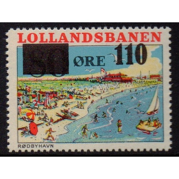 De Lollandske Jernbaner  - Godsfrimrke - 80 re overstemplet til 110 re - Ustemplet