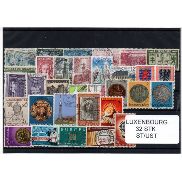 Luxembourg Samling - 32 Stk. Forskellige Stemplet/Ustemplet