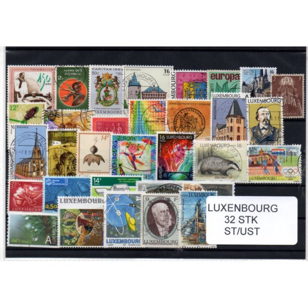 Luxembourg Samling - 32 Stk. Forskellige Stemplet/Ustemplet