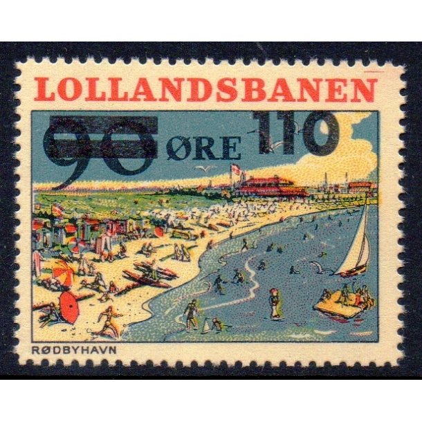 De Lollandske Jernbaner  - Godsfrimrke - 90 re overstemplet til 110 re - Ustemplet