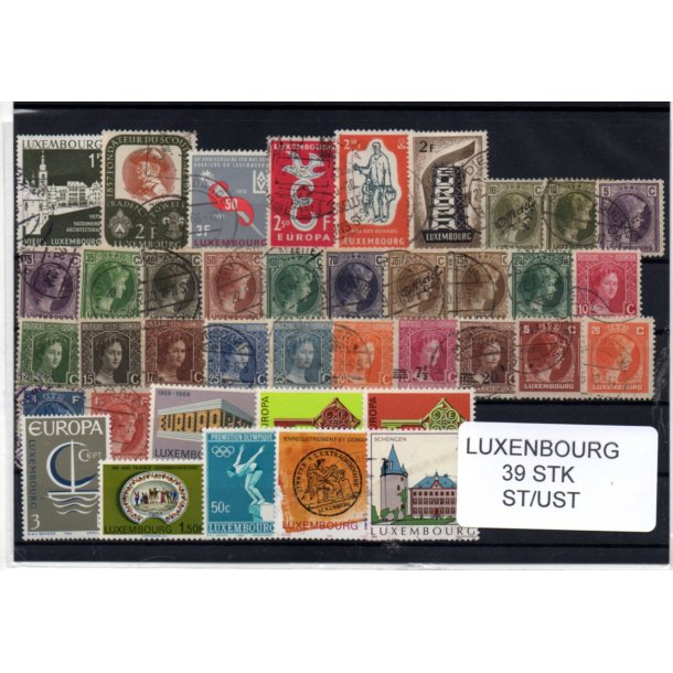 Luxembourg Samling - 39 Stk. Forskellige Stemplet/Ustemplet