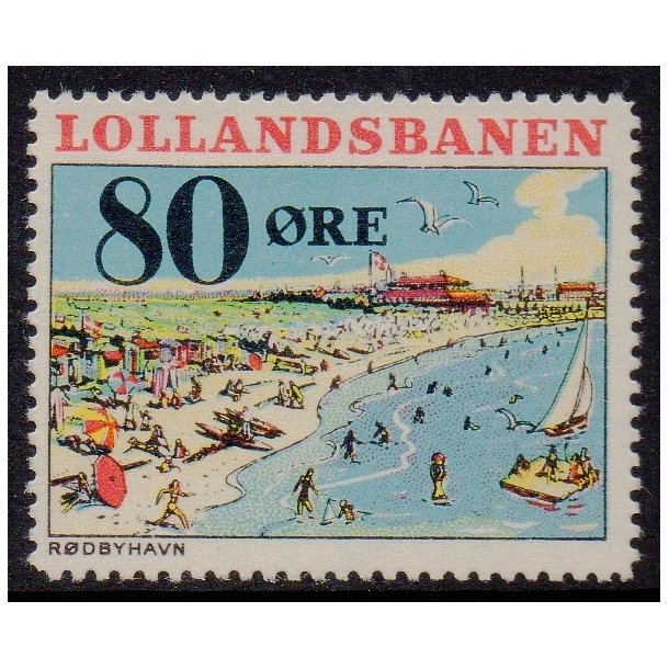 De Lollandske Jernbaner  - Godsfrimrke - 80 re - Ustemplet