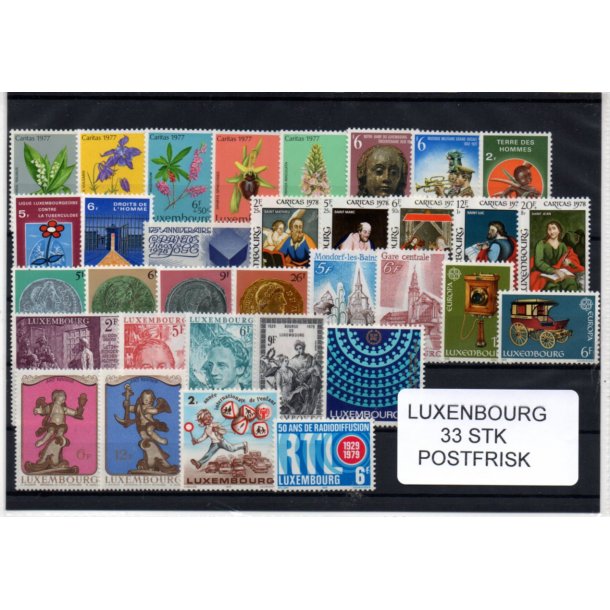 Luxembourg Samling - 33 Stk. Forskellige - Postfrisk
