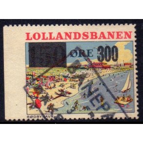 De Lollandske Jernbaner  - Godsfrimrke - 150 re overstemplet til 300 re - Stemplet