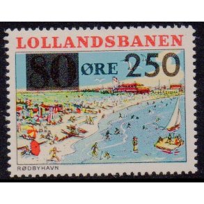 De Lollandske Jernbaner  - Godsfrimrke - 80 re overstemplet til 250 re - Ustemplet