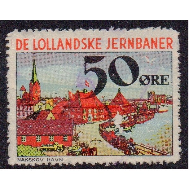 De Lollandske Jernbaner  - Godsfrimrke - 50 re - Stemplet