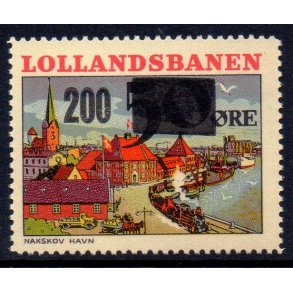 Lollandsbanen  - Godsfrimrke - 50 re overstemplet til 200 re - Stemplet