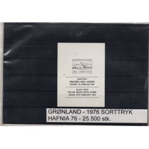 Grnland 1976 Sorttryk - Hafnia 76. Ubrugt.