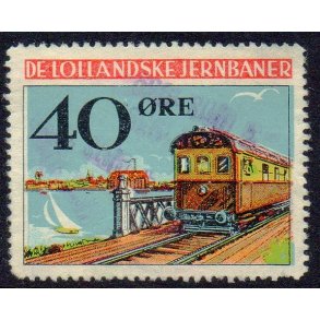 De Lollandske Jernbaner  - Godsfrimrke - 40 re - Stemplet