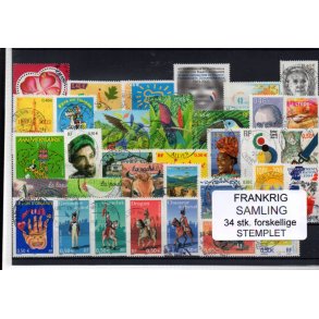 Frankrig Samling - 34 Stk. Stemplet