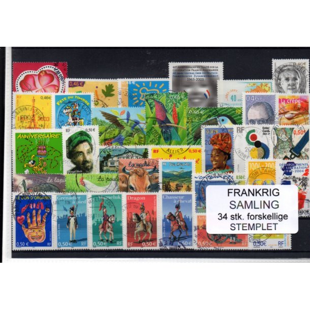 Frankrig Samling - 34 Stk. Stemplet