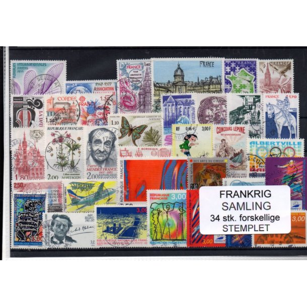 Frankrig Samling - 34 Stk. Stemplet