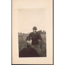 Fotokort Ukendt - Mand og Hund ? Ubrugt