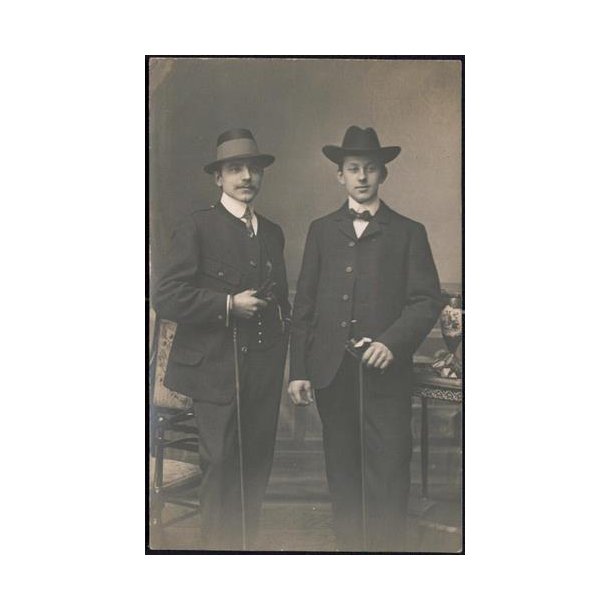 Fotokort Ukendt - To Herrer ? Ubrugt