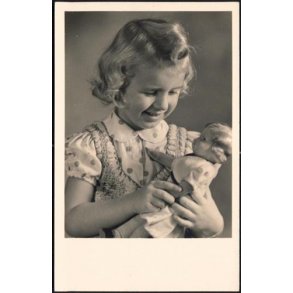 Fotokort Ukendt - Pige med Dukke ? Ubrugt