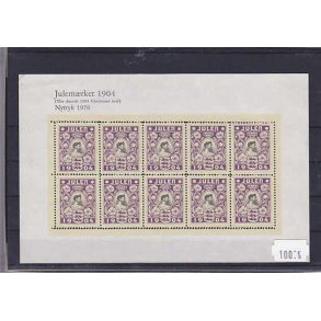 Danmark julemrkeark nytryk 1904/76 - POSTFRISK