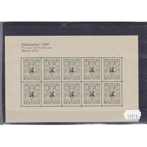 Danmark julemrkeark nytryk 1906/76 - POSTFRISK