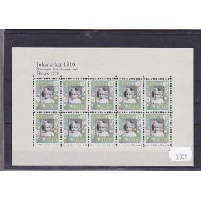Danmark julemrkeark nytryk 1910/78 - POSTFRISK