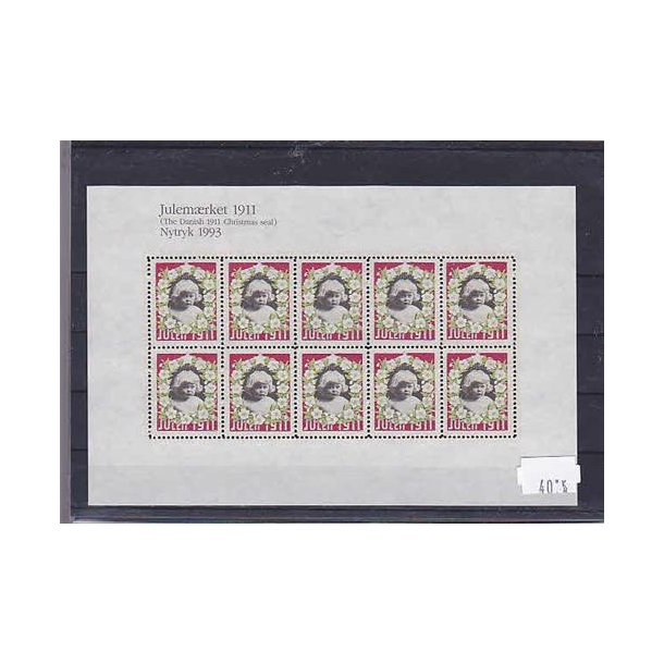 Danmark julemrkeark nytryk 1911/93 - POSTFRISK