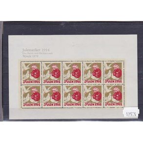 Danmark julemrkeark nytryk 1916/80 - POSTFRISK