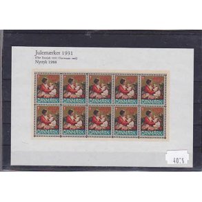 Danmark julemrkeark nytryk 1931/88 - POSTFRISK