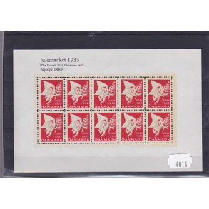 Danmark julemrkeark nytryk 1933/89 - POSTFRISK