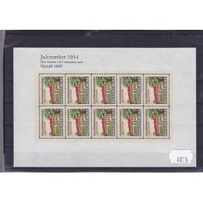 Danmark julemrkeark nytryk 1934/89 - POSTFRISK