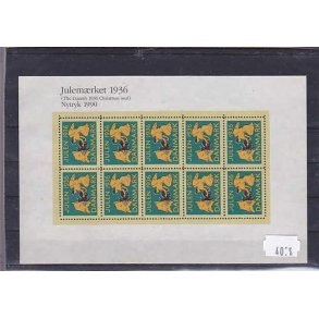 Danmark julemrkeark nytryk 1936/90 - POSTFRISK
