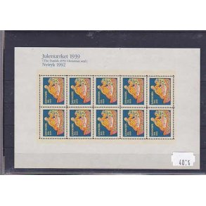 Danmark julemrkeark nytryk 1939/92 - POSTFRISK