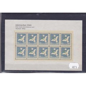 Danmark julemrkeark nytryk 1940/92 - POSTFRISK