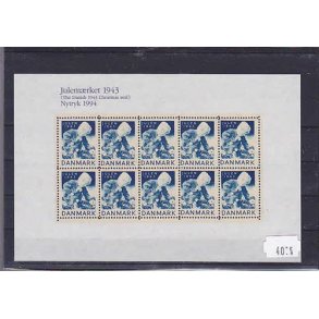 Danmark julemrkeark nytryk 1943/94 - POSTFRISK