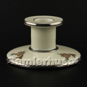 Grøn Vallø Platin Lysestage Lav 5½ cm.