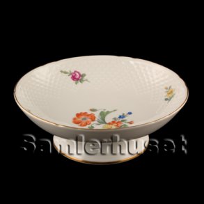 Saxisk Blomst Hvid Kagefad p fod