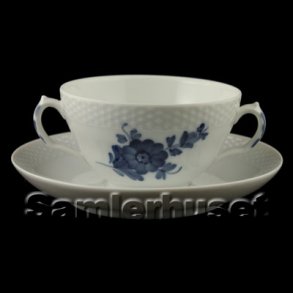 Blå Blomst Flettet Bouillonkop 6 x10½ cm.