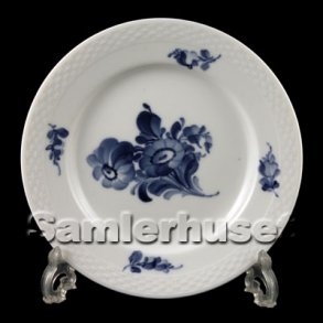 Blå Blomst Flettet Tallerken Flad 14 cm.