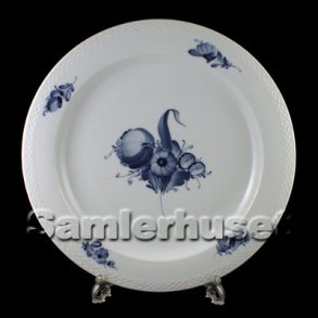 Bl Blomst Flettet Fad Rundt 22 cm.