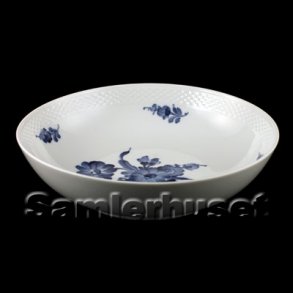 Blå Blomst Flettet Salatskål rund lille 21½ cm.