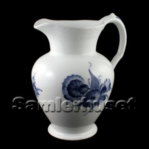 Blå Blomst Flettet Kande 21x19 cm.