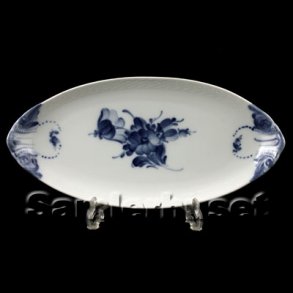 Blå Blomst Flettet Asiet Oval 25 cm.