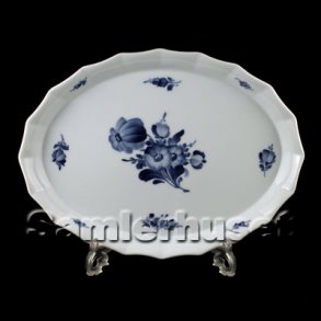 Blå Blomst Kantet Bakke til sukker og fløde