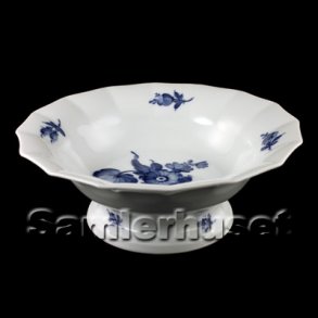 Bl Blomst Kantet Salatskl rund lav fod.