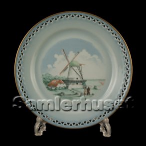 Danmarksstellet Tallerken Flad 24 cm. Dybbøl Mølle.