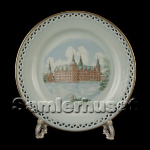 Danmarksstellet Tallerken Flad 24½ cm. Frederiksborg Slot.