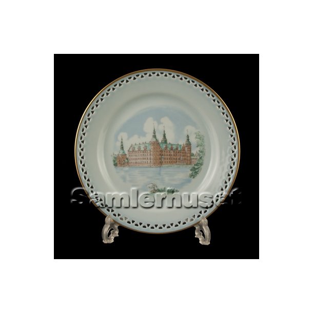 Danmarksstellet Tallerken Flad 24&frac12; cm. Frederiksborg Slot.